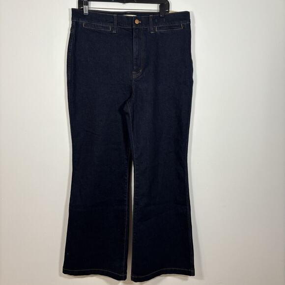 Madewell 11" High Rise Flare Jeans Womens 32 Magic Pockets Denim NWT Dark Wash - Picture 8 of 10